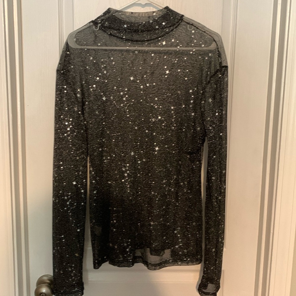 XXL - See-through star & glittery top